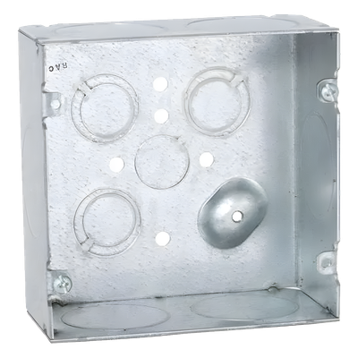 Caja Cuadrada 4 11/16 x 4 11/16"/ Profundidad 2- 1/8"/ Cuenta con 6 Entrada de 1 1/4"/ 1 Entrada de 1/2" / 3 TKO (1/2"-3/4").