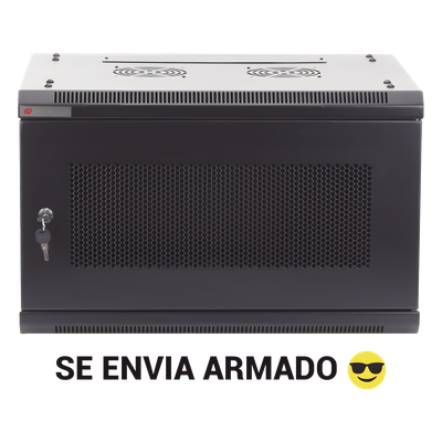 Gabinete PRECISION, Con Puerta de Cristal Templado, de 19in, 9UR, 450mm de Profundidad, Color Negro