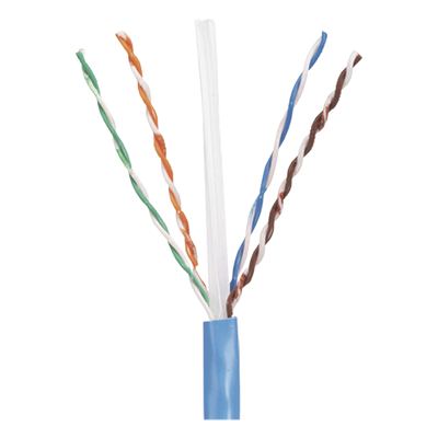 Bobina de Cable UTP 305 Metros (1000 Pies) de Cobre, PanNet, Azul, Categoría 5e (24 AWG), PVC (CM), de 4 Pares