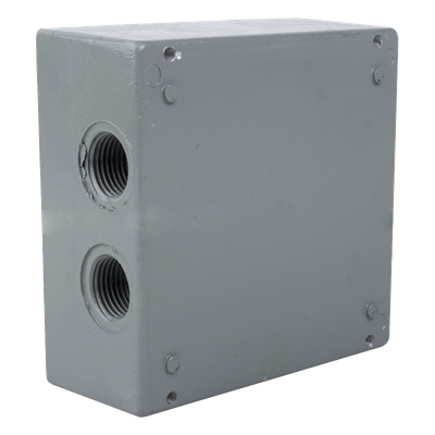 Caja Condulet Cuadrada de 3/4" (19.05 mm) con 4 bocas a prueba de intemperie.