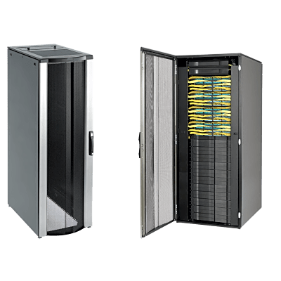 Gabinete Rack ProLine ConnecTek 42 UR / 2000 x 800 x 1100 mm Con Capacidad 1134 kg  Acero, Color Negro Con Organizadores Laterales Frontal y Traseros Incluidos 