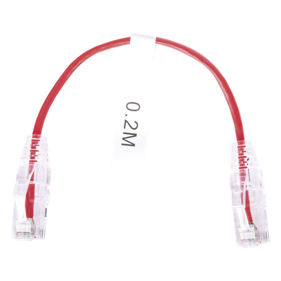 Cable de Parcheo Slim UTP Cat6 - 20 cm (7.87 Pulgadas) Rojo Diámetro Reducido (28 AWG)