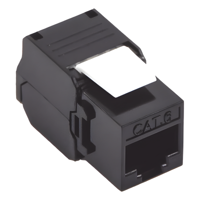 Módulo Jack Keystone Cat6A (Toolless), con Terminación en Ángulo 180 - Color Negro, Compatible con Faceplate y Patchpanel Linkedpro
