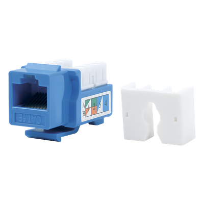 Módulo Jack Keystone Cat5e con Terminación 110 (Punchdown) para Faceplate - Color Azul