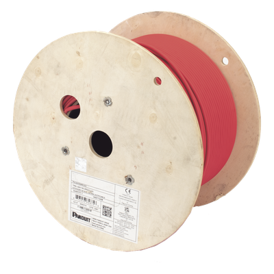 Bobina de Cable UTP de 4 Pares, Vari-MaTriX, Cat6A, 23 AWG, LSZH (Libre de Gases Tóxicos), Color Rojo, 305 Metros (1000 Pies)