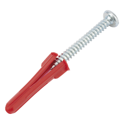 Paquete Con 10 Taquetes Rojos de 1/4" y 10 tornillos 10 x 1 1/2" (4.82 x 38 mm) (1103-05002)