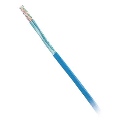 Bobina de Cable Blindado F/UTP de 4 Pares, Cat6, LSZH (Libre de Gases Tóxicos), Color Azul, 305 Metros (1000 Pies)