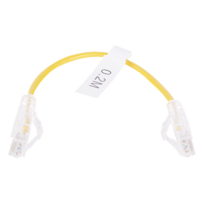 Cable de Parcheo Slim UTP Cat6 - 20 cm (7.87 Pulgadas) Amarillo Diámetro Reducido (28 AWG)