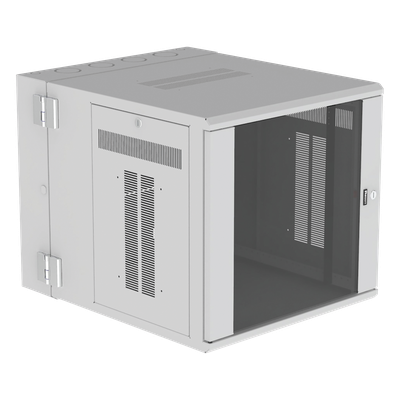 Gabinete PanZone de Montaje en Pared, de 19in, Puerta con Ventana de Seguridad, 12 UR, 762mm de Profundidad, Color Blanco