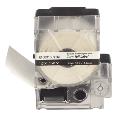 Casete de 100 Etiquetas Autolaminadas Turn-Tell, con Rotación para Mejor Visibilidad, para Cables de Redes de Cobre o Fibra Óptica, de 5.5 a 7.1 mm (0.22 a 0.28 pulgadas) de Diámetro