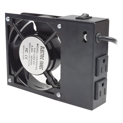 Ventilador 110 Vca con Clavija para Gabinete de Pared con 2 Tomas de Corriente 