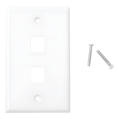 Placa de Pared de 2 Puertos, Keystone, Color Blanco