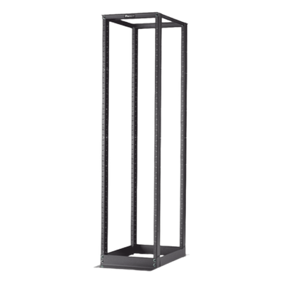 Rack de Cuatro Postes Estándar de 19", Rieles Numerados y Roscados #12-24, Profundidad Máxima de 23 in, 45 Unidades de Rack, Color Negro