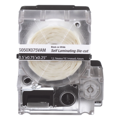 Casete de 200 Etiquetas Autolaminadas de 25.4 x 38.1 mm (1 x 1.5 Pulgadas), para Cables de 3.1 a 7 mm (0.12 a 0.28 Pulgadas) de Diámetro, Área de Impresión Color Blanco