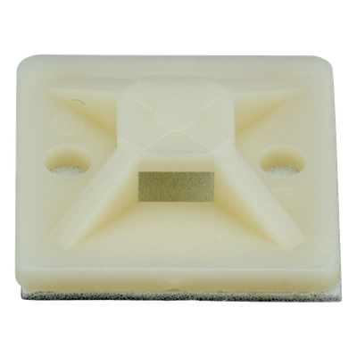 Montaje-Sujetador Adhesivo STRONGHOLD de 4 Vías de 3/4" x 3/4" x 1/4", Color Natural,  Nylon 6.6 Retardante de Llamas V-2, Paquete de 100pz