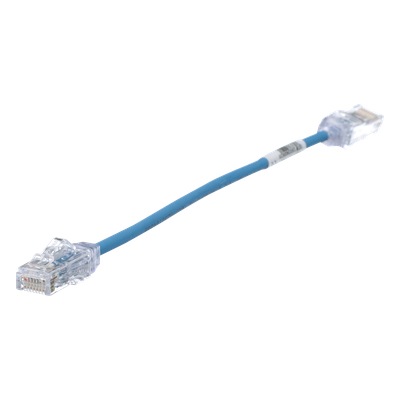 Cable de Parcheo TX6, UTP Cat6, Diámetro Reducido (28AWG), Color Azul, 20.2 cm (8 Pulgadas)