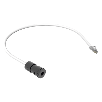 Cable de Conexión en Campo Jack a Plug RJ45, Categoría 6A, CMP (Plenum), 0.5 Metros (1.64 Pies), Color Blanco