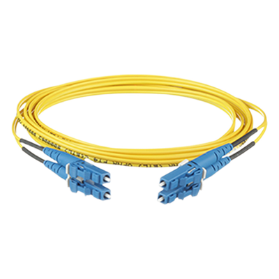 Jumper de Fibra Optica Monomodo 9/125 OS2, LC-LC Duplex, OFNR (Riser), Color Amarillo, 1 Metro (3.28 Pies)