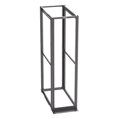 Rack de Cuatro Postes Estándar de 19", Rieles Con Orificio Para Tuerca Enjaulada, Profundidad Máxima de 41.5 in, 45 Unidades de Rack, Color Negro