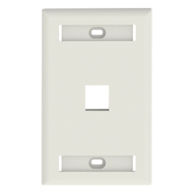 Placa de Pared Vertical, Salida Para 1 Puerto Keystone, Con Espacios Para Etiquetas, Color Blanco Mate