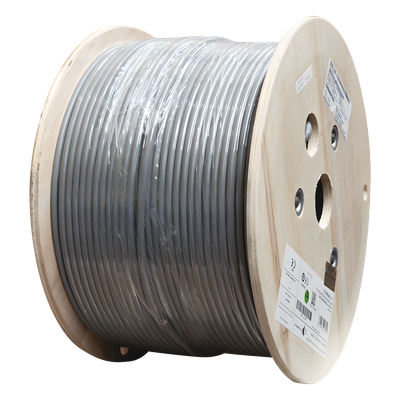 Bobina de Cable Blindado F/UTP de 4 Pares, Z-MAX, Cat6A, Soporte de Aplicaciones 10GBase-T, CM, Color Gris, 305 Metros (1000 Pies)