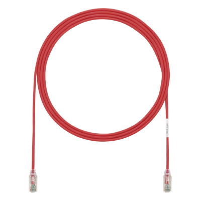 Cable de Parcheo TX6, UTP Cat6, Diámetro Reducido (28AWG), Color Rojo, 0.91 Metros (3 Pies)