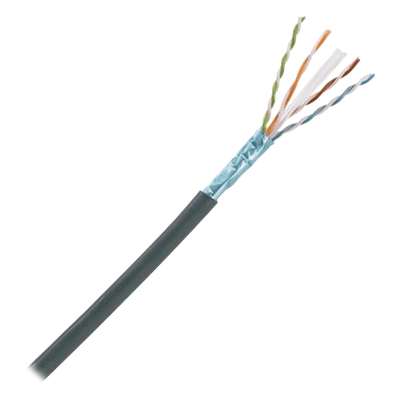 Bobina de Cable Planta Externa con Gel, de 4 Pares, Cat6A, Blindado F/UTP, Color Negro, 305 Metros (1000 Pies)