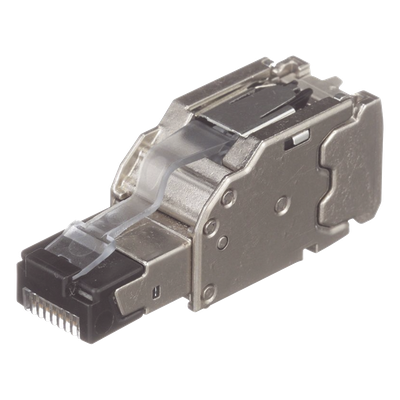 Plug RJ45 Blindado, Instalación Recta, Terminación en Campo Certificable, Compatible con Cat5e, Cat6 y Cat6A, Color Plata, Paquete de 10 Piezas