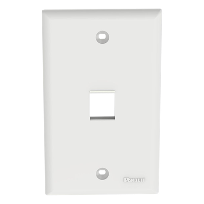 Placa de Pared Vertical, Salida Para 1 Puerto Keystone, Color Blanco