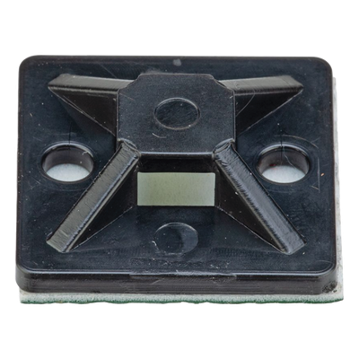 Montaje-Sujetador Adhesivo STRONGHOLD de 4 Vías de 3/4" x 3/4" x 1/4", Color Negro,  Nylon 6.6 Retardante de Llamas V-2, Paquete de 100pz