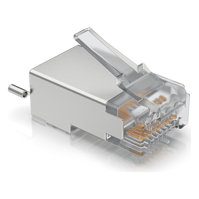 Paquete de 100 Conectores RJ45 Blindados Diseñados para Cables Ethernet UISP (UISP Cable Pro y Cable Carrier)
