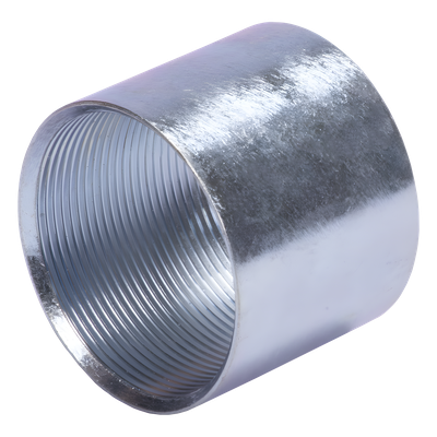 Cople 1/2" (13mm) pared gruesa con rosca galvanizado etiqueta amarilla