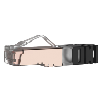 Plug RJ45 Cat6 Blindado, Para Cable Calibre 24-26 AWG, Chapado en Oro de 50 micras, Paquete de 100 Piezas