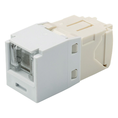 Conector Jack RJ45 Estilo TG con Ventana, Mini-Com, Categoría 6, de 8 Posiciones y 8 Cables, Color Blanco