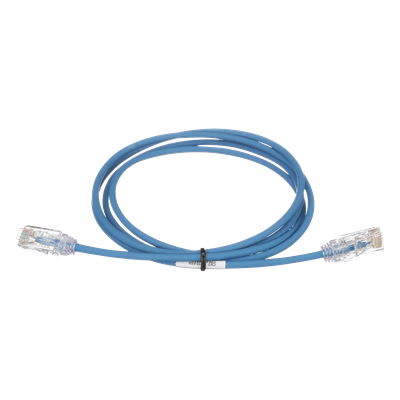 Cable de Parcheo TX6, UTP Cat6, Diámetro Reducido (28AWG), Color Azul, 3.66 Metros (12 Pies)