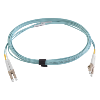 Jumper de Fibra Óptica Multimodo 50/125 XGLO OM3, LC-LC Duplex, OFNR, Color Aqua, 5 Metros (16.40 Pies)