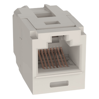 Módulo Acoplador RJ45 a RJ45, Mini-Com, Categoría 6, Color Blanco Mate