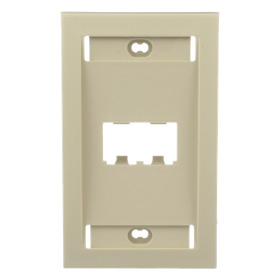 Placa de Pared Vertical Ejecutiva, Salida Para 2 Puertos Mini-Com, Con Espacios Para Etiquetas, Color Marfil