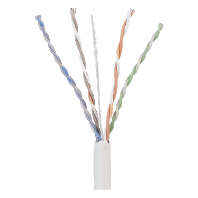 Bobina de Cable UTP 305 Metros (1000 Pies) de Cobre, TX5e, PanNet, Blanco, Categoría 5e, 24 AWG, CMP (Plenum), de 4 Pares
