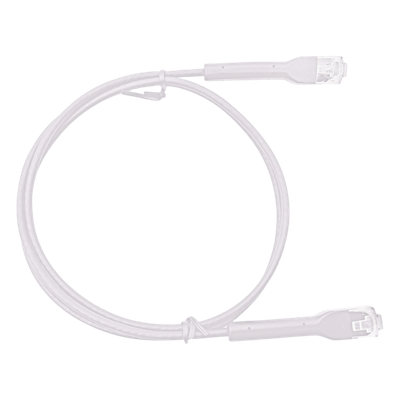 Mini Patch Cord Cat6 Ultra Slim 10 Metros (32.81 Pies) Blanco Ahorra Espacio sin Organizadores, con Bota Flexible