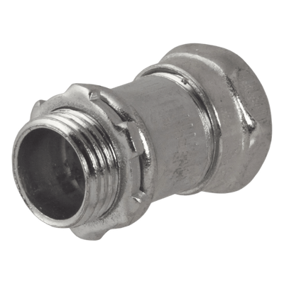 Conector Recto Compresión de Acero Galvanizado para Pared Delgada de 1/2" .