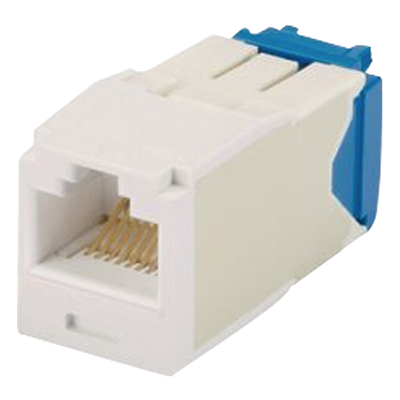 Conector Jack RJ45 Estilo TG, Mini-Com, Categoría 6A, de 8 Posiciones y 8 Cables, Color Marfil