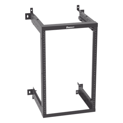 Rack PanZone® de Montaje en Pared, de 19in, Profundidad Ajustable, Rieles Numerados y Roscados #12-24, 18 UR, Color Negro