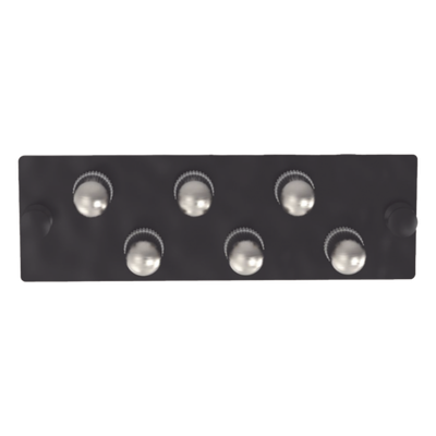 Placa Acopladora de Fibra Óptica FAP, Con 6 Conectores ST Simplex (6 Fibras), Para Fibra Monomodo OS1/OS2, Color Negro