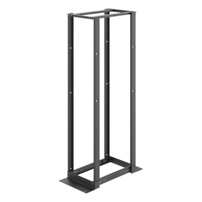 Rack Abierto de 4 Postes Estándar de 19 in / 45U / 2.13 m (7 ft) de Altura / Profundidad Ajustable 450-1050 mm (17.7-41.3 in) / Aluminio 6063-T6 / Rieles Roscados 12-24 / Negro RAL 9005
