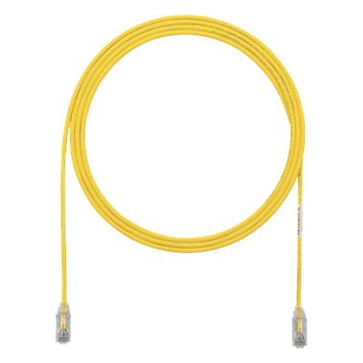 Cable de Parcheo TX6, UTP Cat6, Diámetro Reducido (28AWG), Color Amarillo, 0.3 Metros (1 Pie)