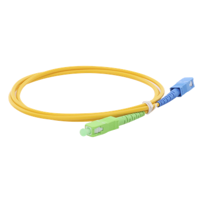 Jumper de Fibra Óptica Monomodo SC/APC-SC/UPC Simplex de 1 Metro (3.28 Pies), 3mm