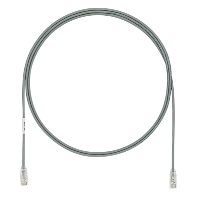 Cable de Parcheo UTP Cat6A, CM/LSZH, Diámetro Reducido (28AWG), Color Gris, 1.83 Metros (6 Pies)