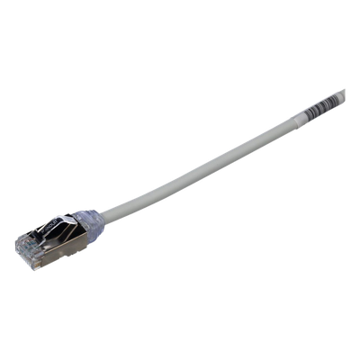 Patch Cord Cat6A, Diametro Reducido 28 AWG, Blindado S/FTP, CM/LS0H, 1 Metro (3.28 Pies), Color Gris