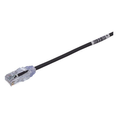 Cable de Parcheo TX6, UTP Cat6, Diámetro Reducido (28AWG), Color Negro, 15.2 cm (6 pulgadas)